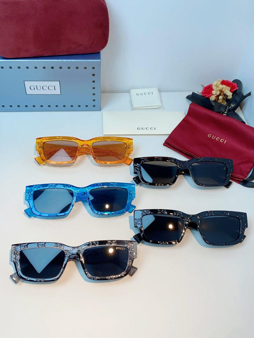 Gucci Square Black Lens Sunglasses for Men & Women - 493283 - detail image 12