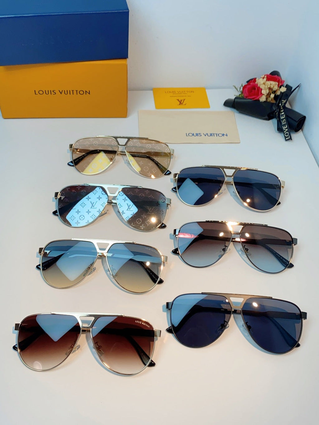 Louis Vuitton Metal Aviator Gray Lens Sunglasses for Men - detail image 12