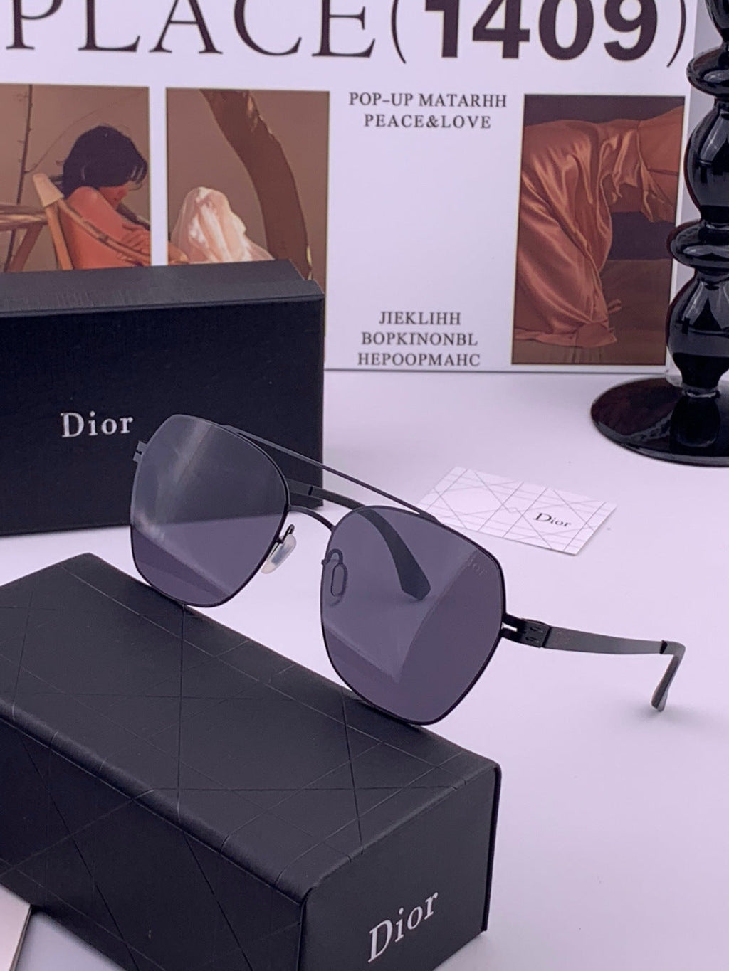 Dior Oversized Orange Lens Sunglasses for Men & Women - 358174