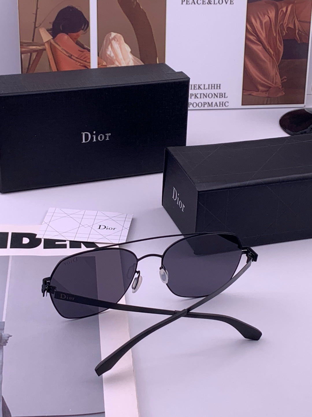 Dior Oversized Orange Lens Sunglasses for Men & Women - 358174 - detail image 3