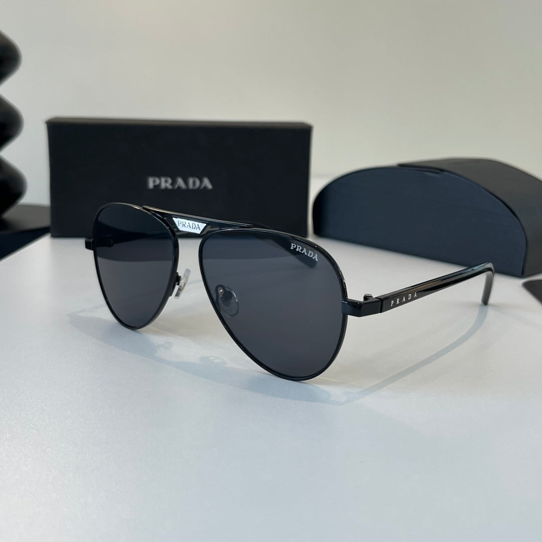 Prada Metal Aviator Black Lens Sunglasses for Men & Women - 465650 - detail image 3