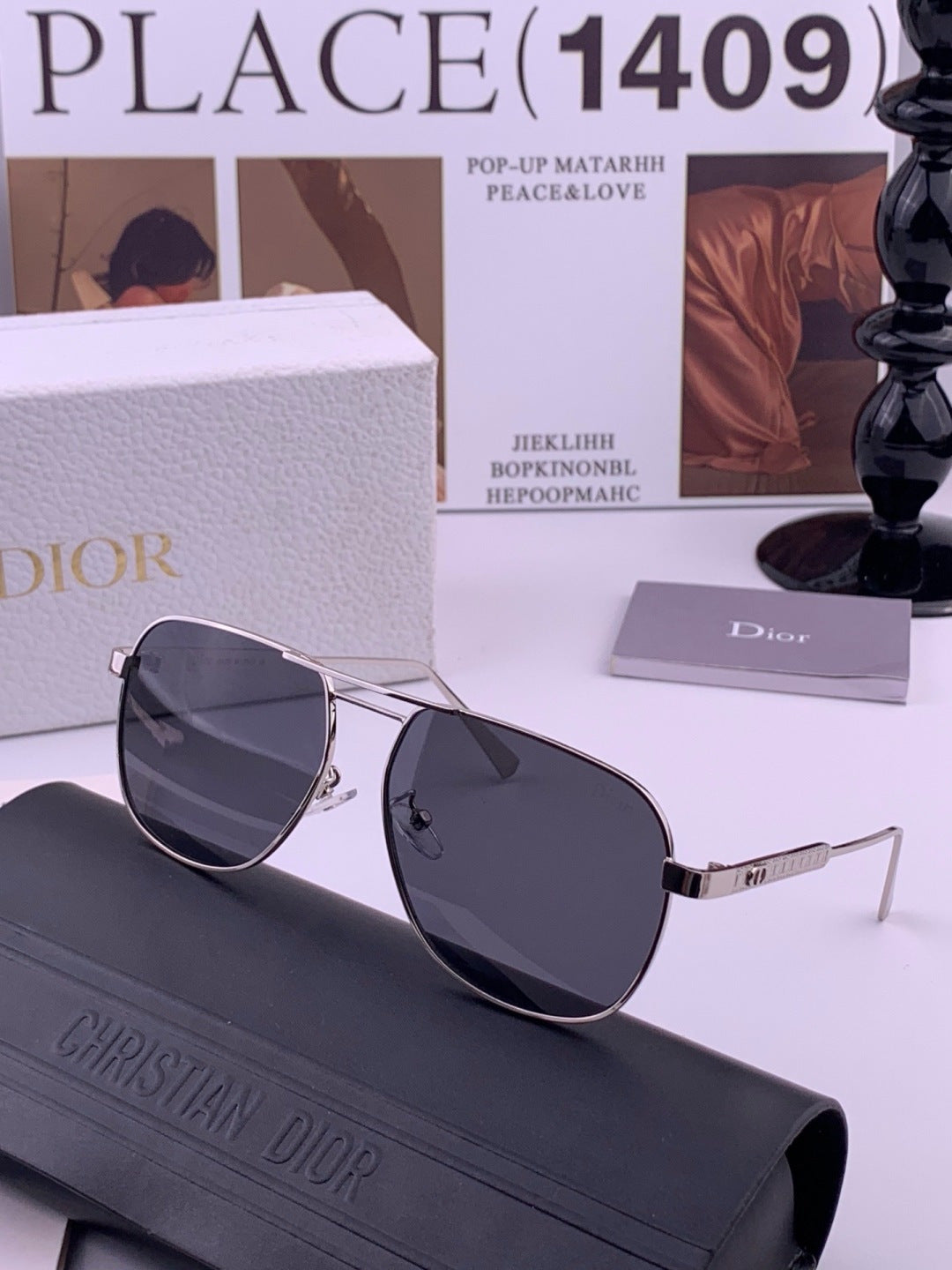 Dior CD313 Fashion Black Lens Sunglasses for Women - 358203 - detail image 3