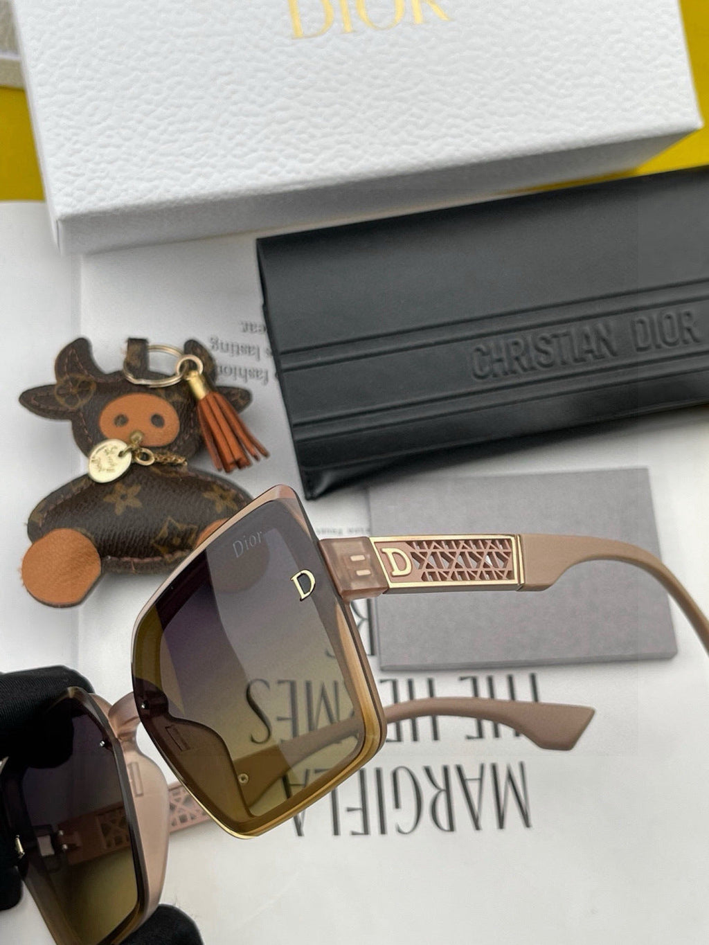 Dior CD4190 Square Gold Lens Sunglasses for Women - 358236 - detail image 5