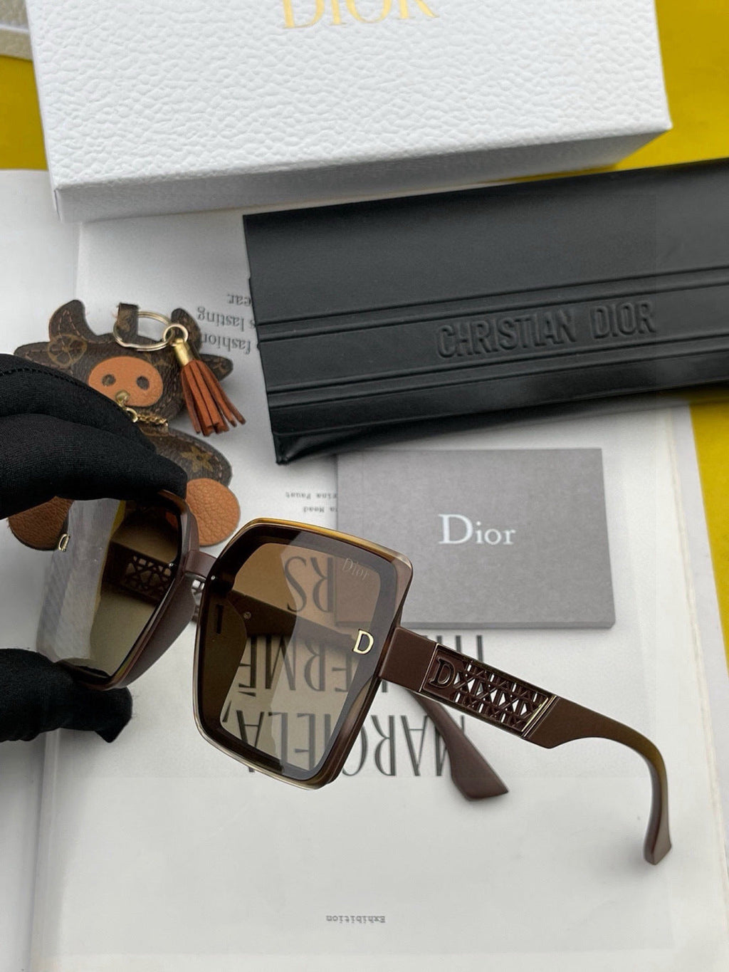 Dior CD4190 Square Gold Lens Sunglasses for Women - 358236