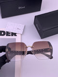Dior CD5296 Square Gold Lens Sunglasses for Women - 371900