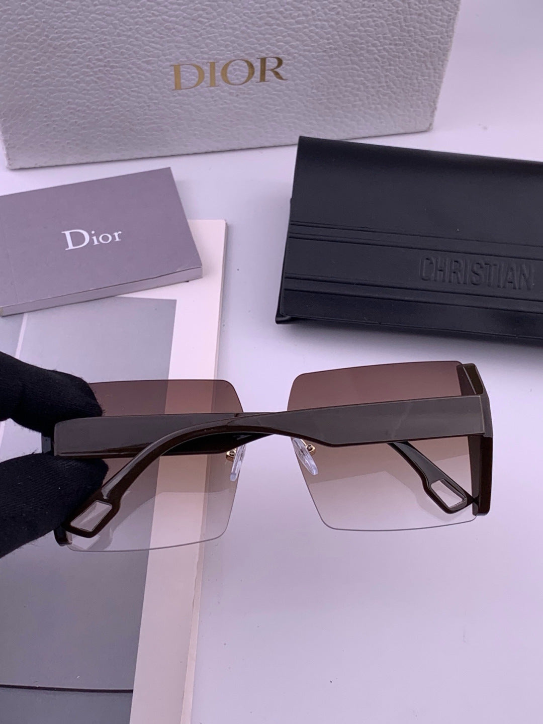 Dior CD2233 Lightweight Metal Rimless Gold Lens Sunglasses for Women - 371923 - detail image 4