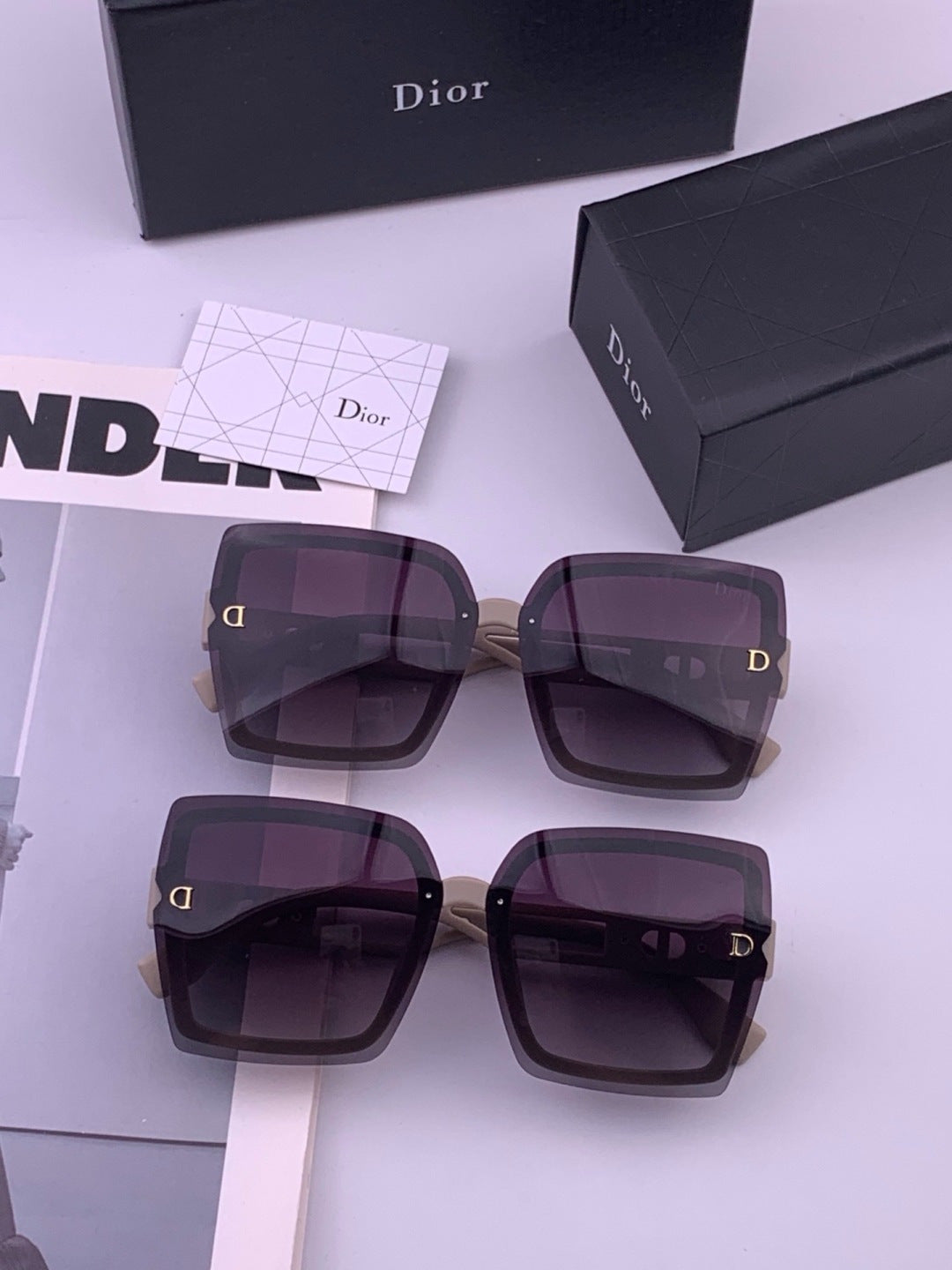 Dior D2292 Polarized Square Gold Lens Sunglasses for Men & Women - 371918 - detail image 7
