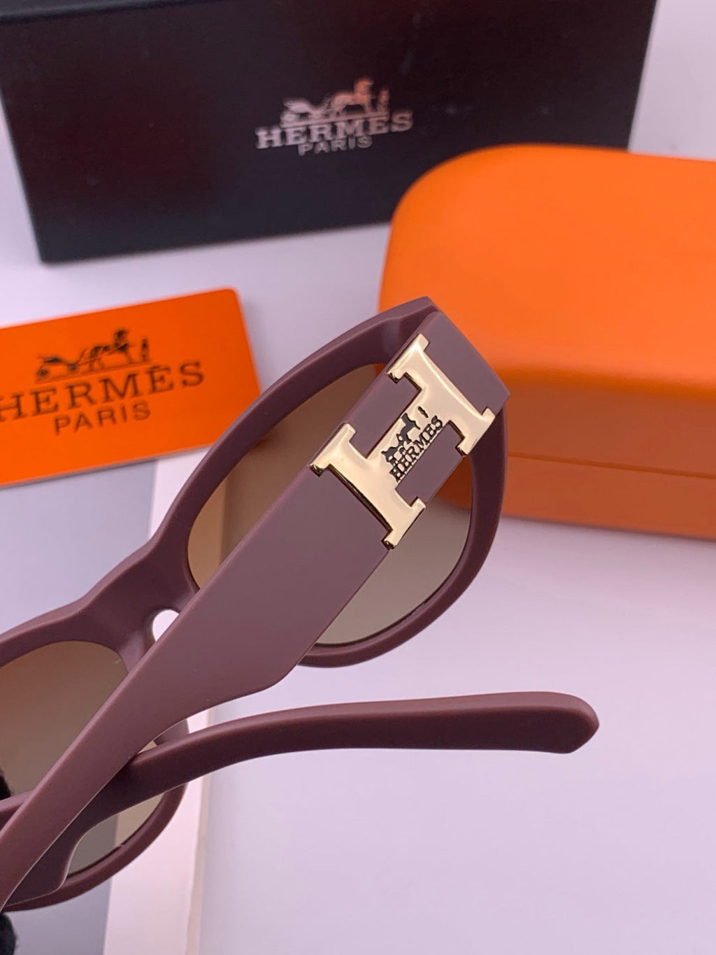 Hermès H37005 Square Red Lens Sunglasses for Men & Women - 372647 - detail image 4