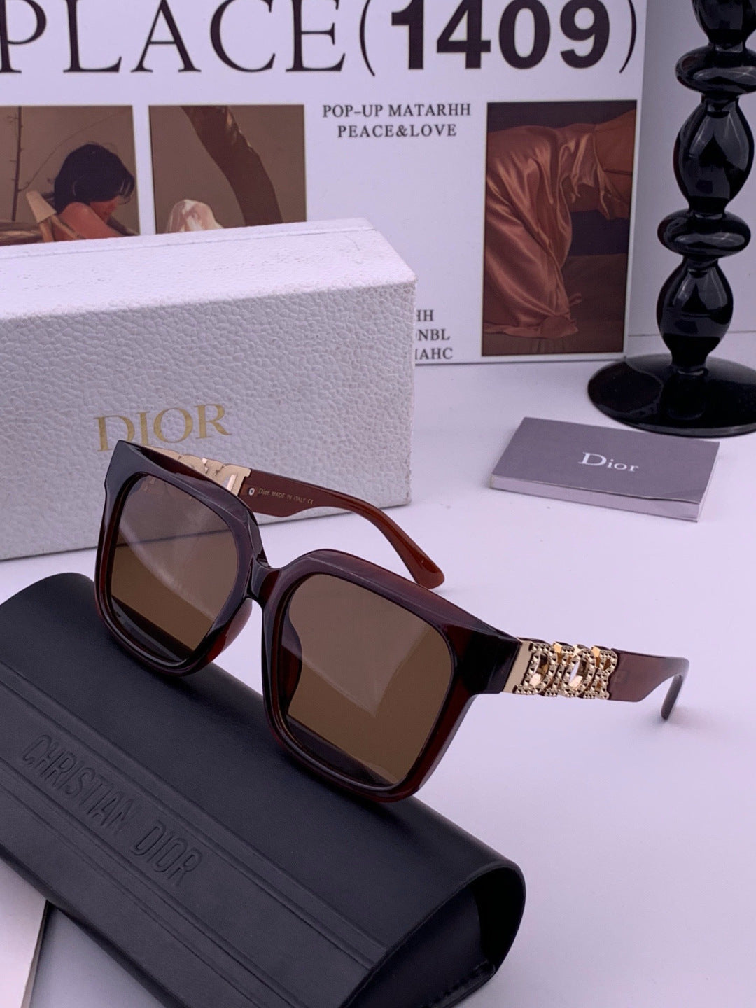 Dior D77000 Fashion Black Lens Sunglasses for Men & Women - 371965