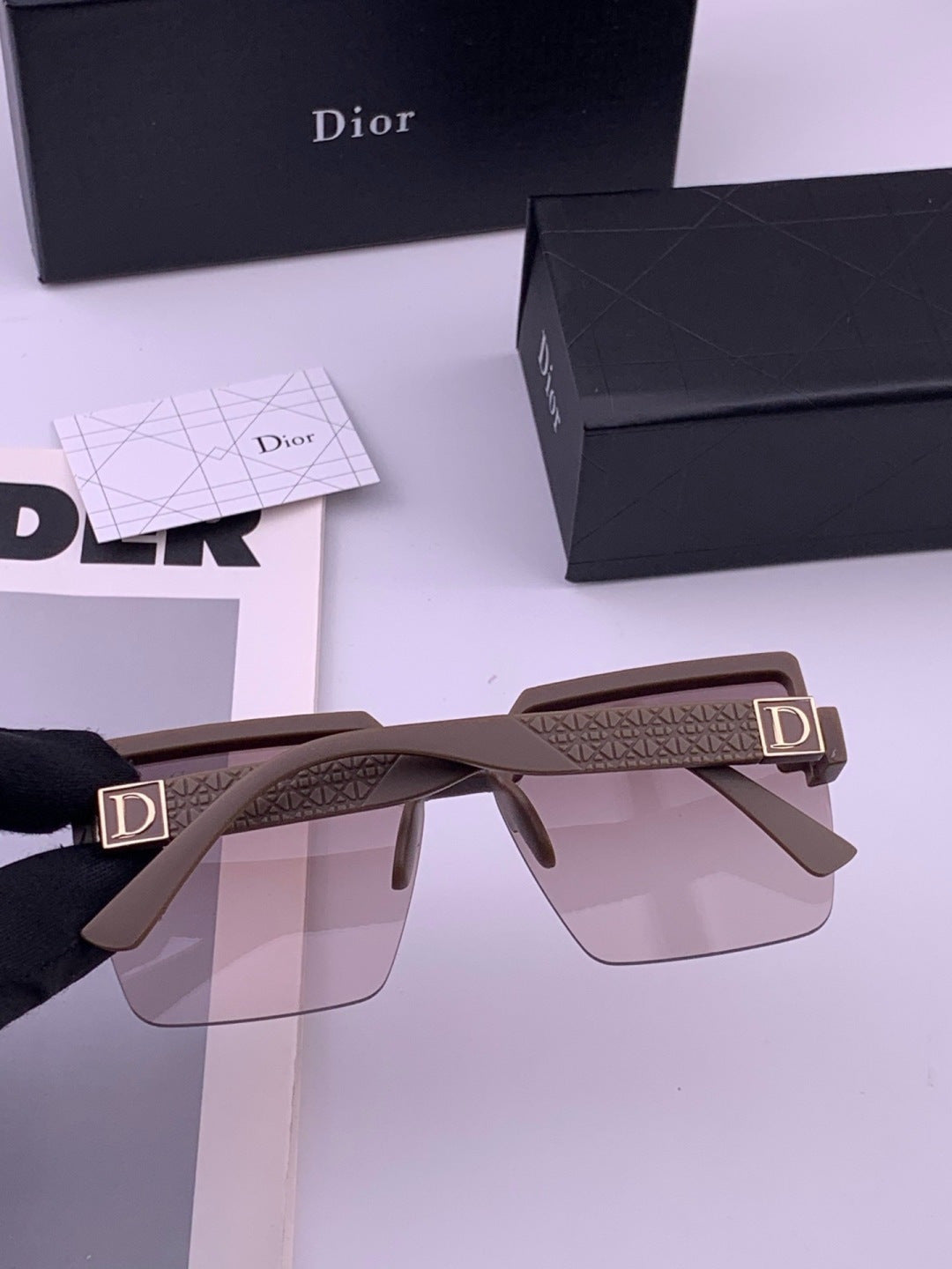 Dior D9805 Square Gold Lens Sunglasses for Men & Women - 371955 - detail image 6