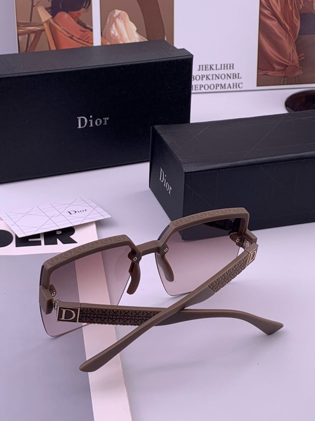 Dior D9805 Square Gold Lens Sunglasses for Men & Women - 371955 - detail image 4