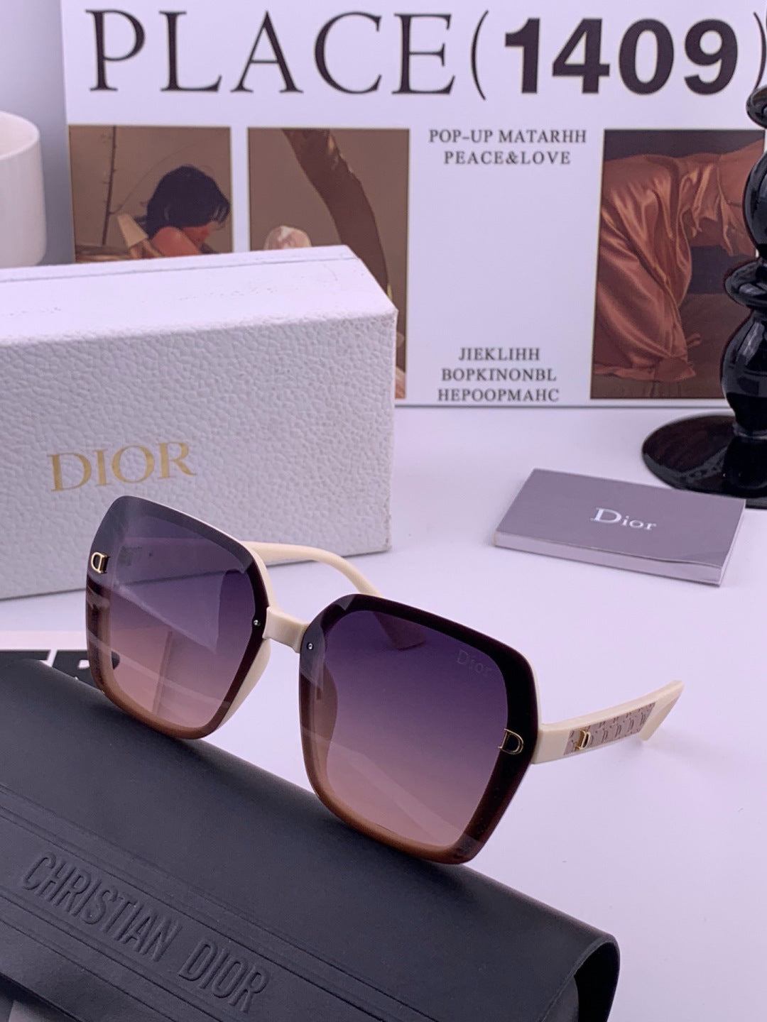 Dior D3200 Polarized Fashion Black Lens Sunglasses for Men & Women - 371957