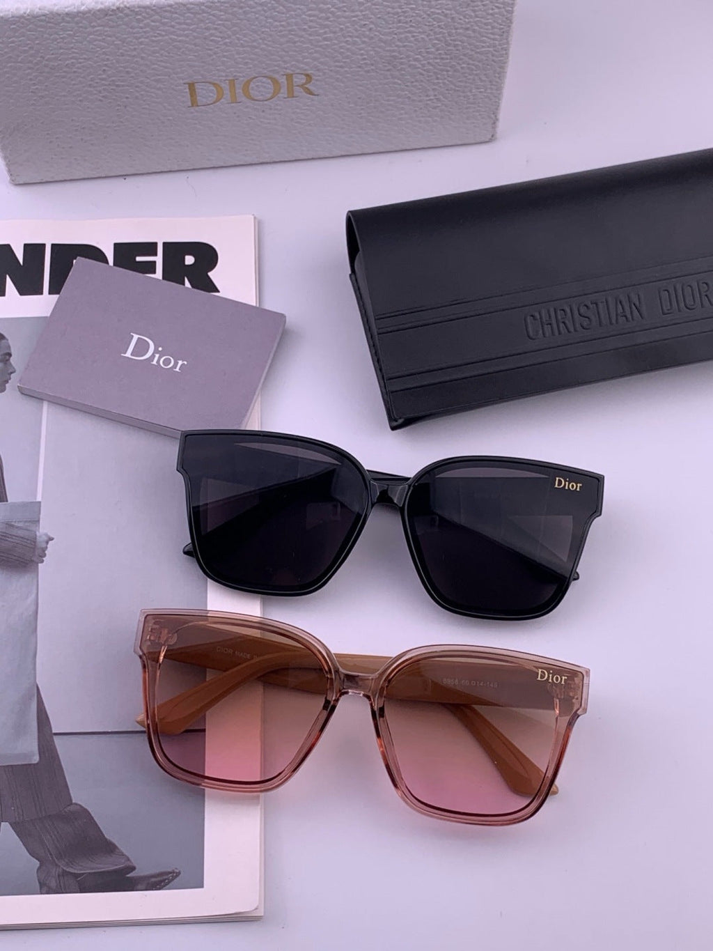 Dior D6895 Square Pink Lens Sunglasses for Men & Women - 382381 - detail image 6
