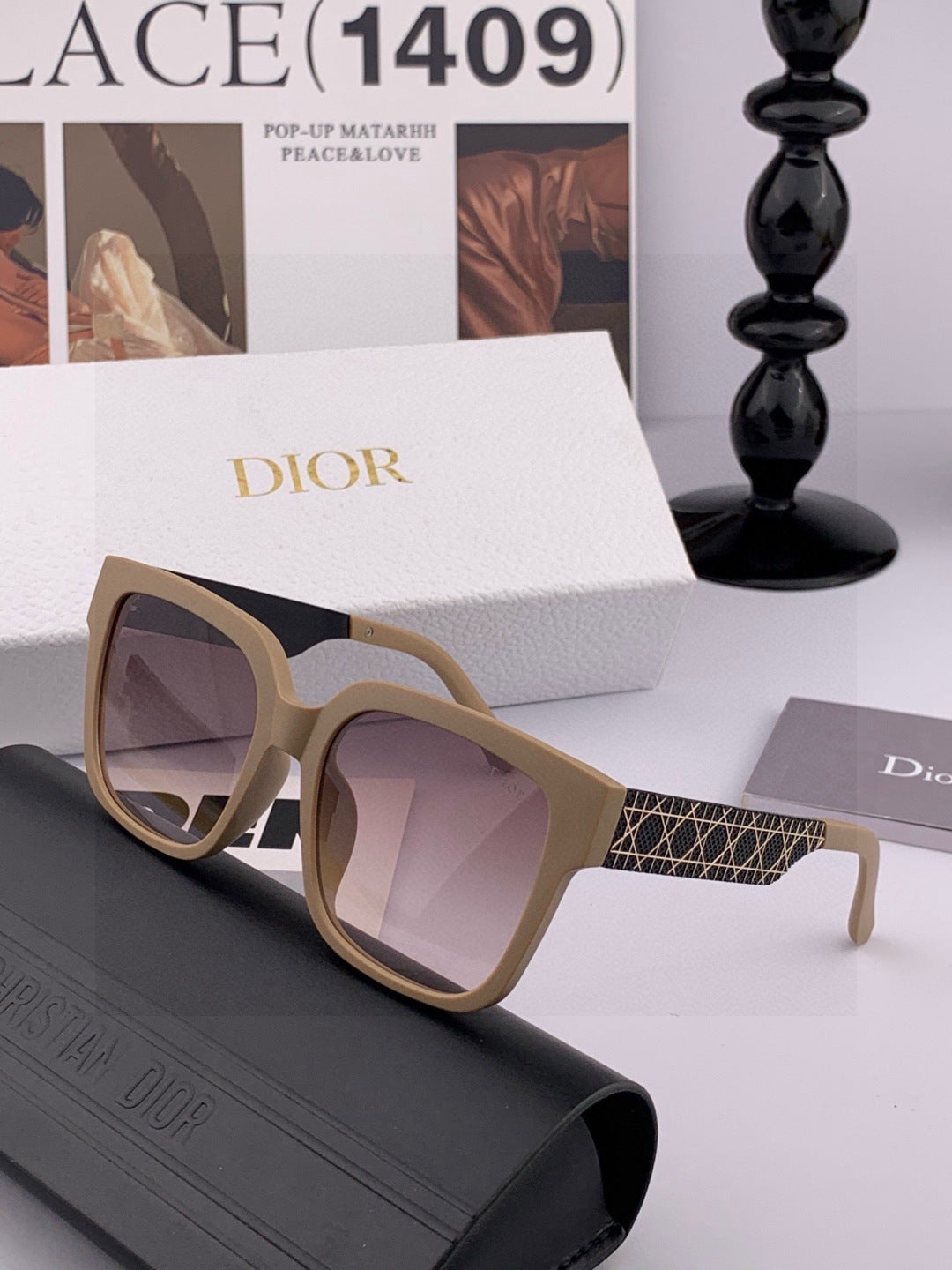 Dior D8304 Square Brown Lens Sunglasses for Men & Women - detail image 4