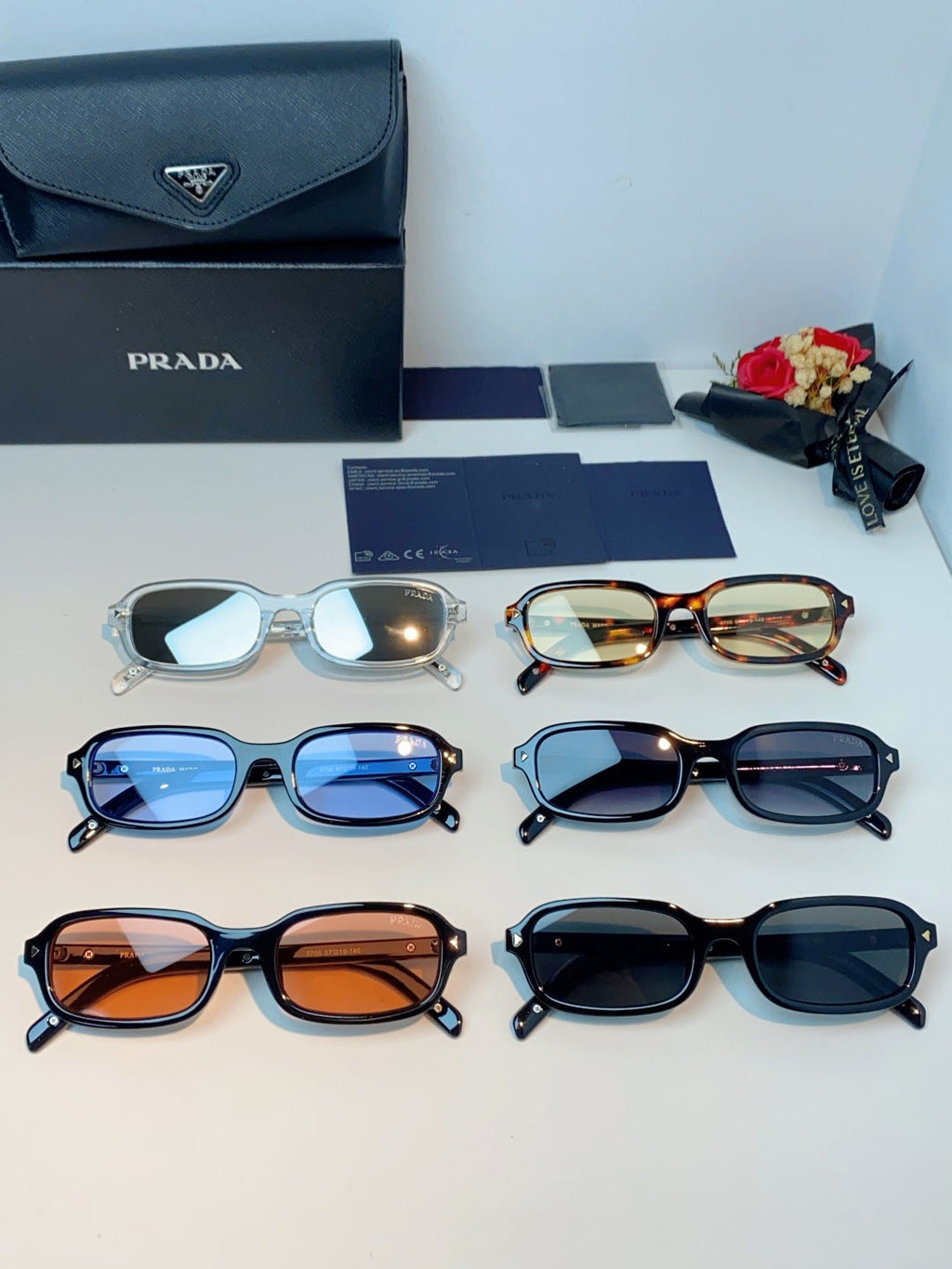 Prada Metal Oval Gray Lens Sunglasses for Men & Women - 382674 - detail image 13
