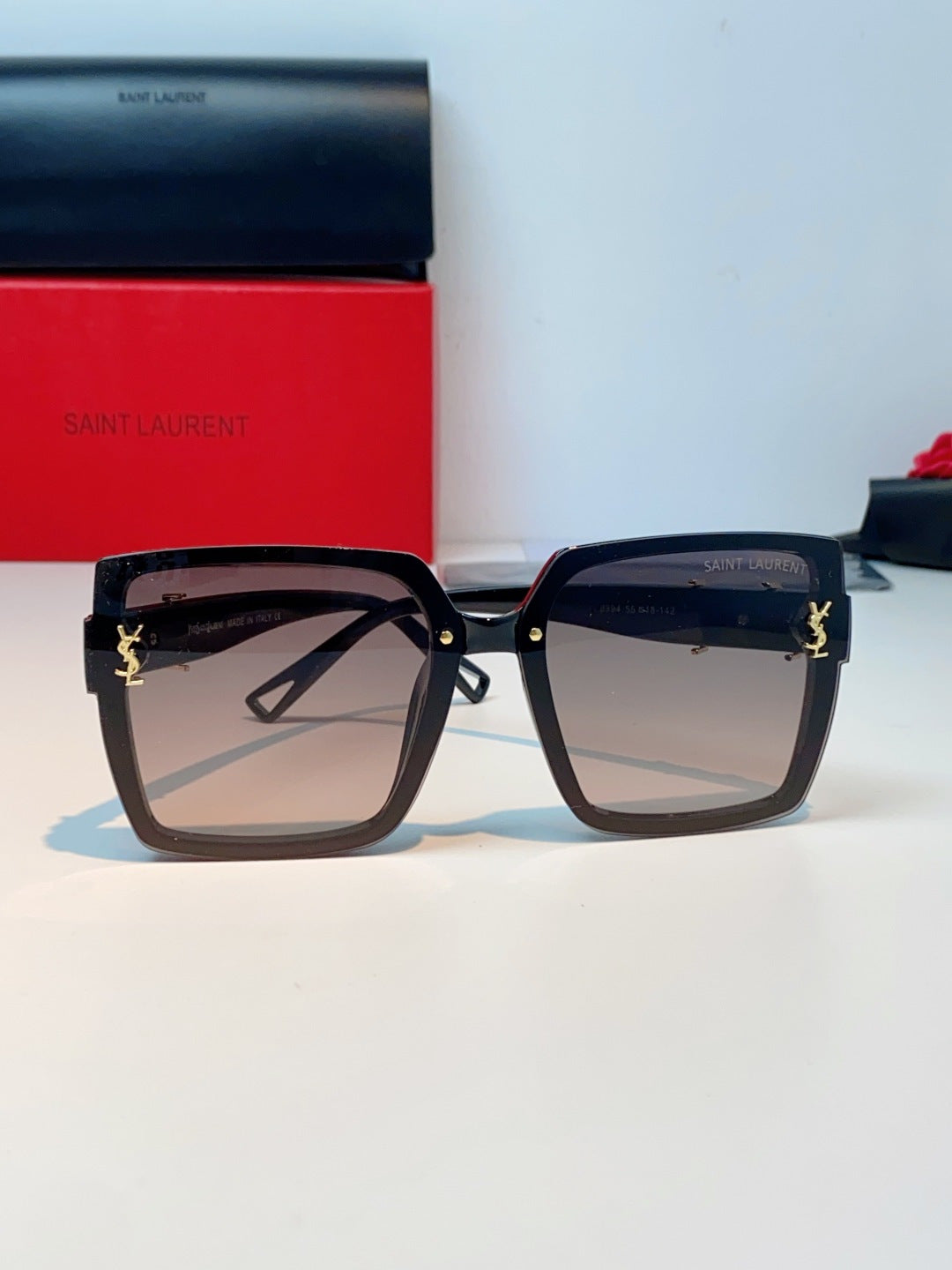 Saint Laurent Metal Square Gray Lens Sunglasses for Men & Women - detail image 2