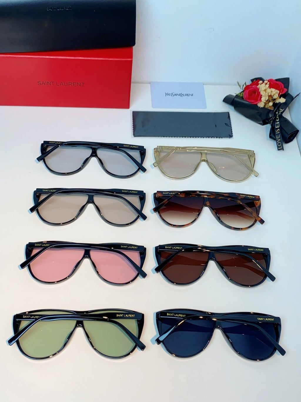 Saint Laurent Cat-Eye Silver Lens Sunglasses for Men & Women - 382479 - detail image 12