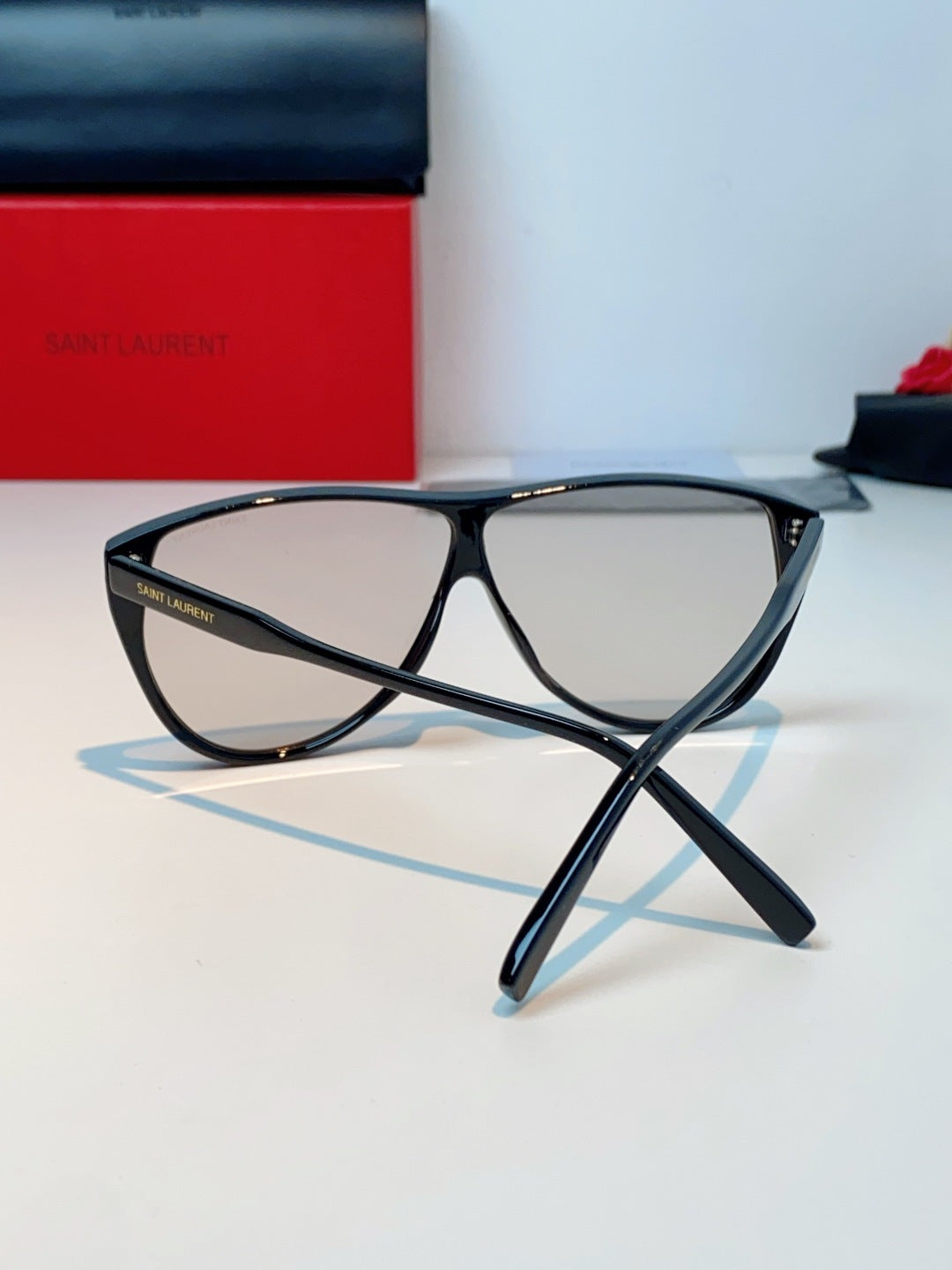 Saint Laurent Cat-Eye Silver Lens Sunglasses for Men & Women - 382479 - detail image 3