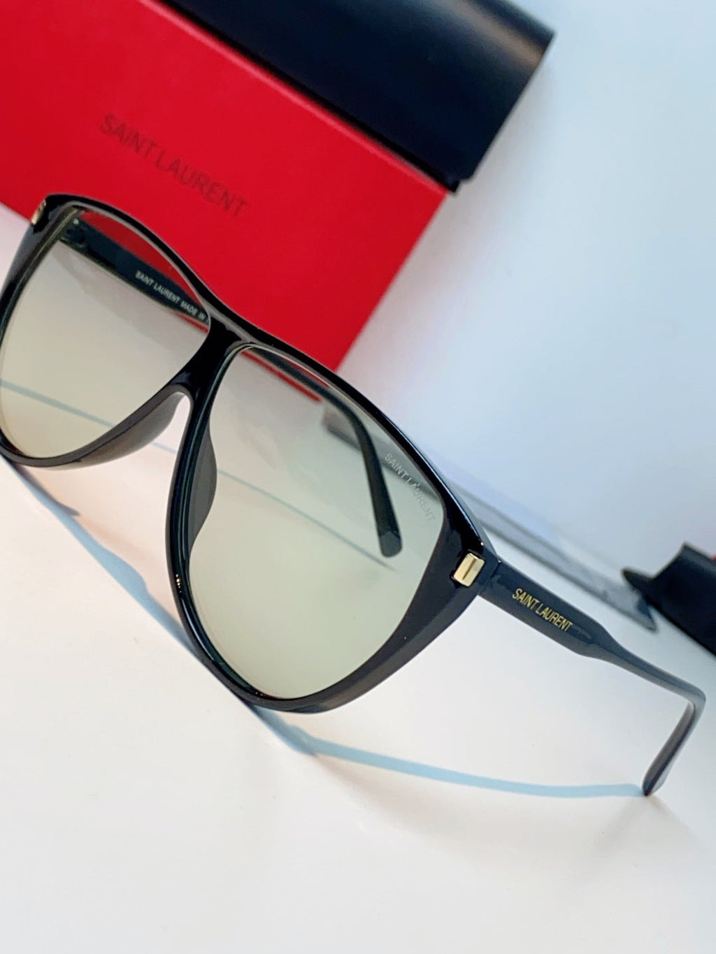 Saint Laurent Cat-Eye Silver Lens Sunglasses for Men & Women - 382481 - detail image 7