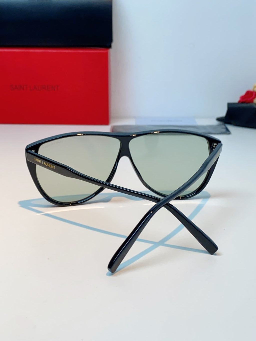 Saint Laurent Cat-Eye Silver Lens Sunglasses for Men & Women - 382481 - detail image 3