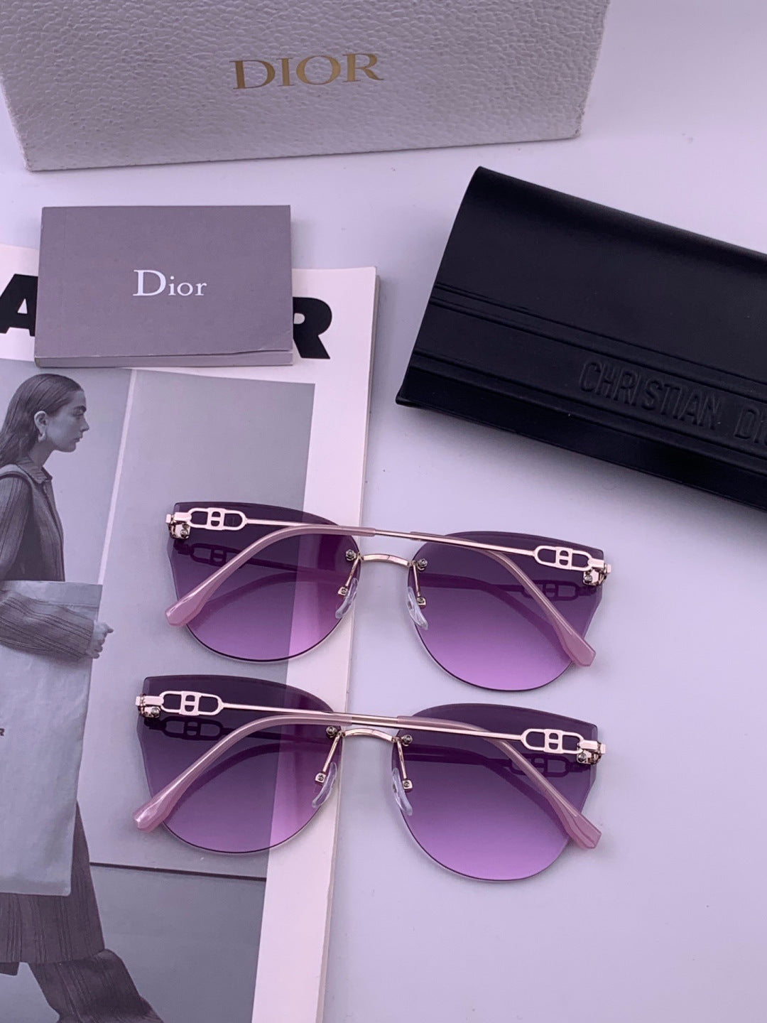 Dior CD3251 Lightweight Rimless Brown Lens Sunglasses for Women - 382371 - detail image 5
