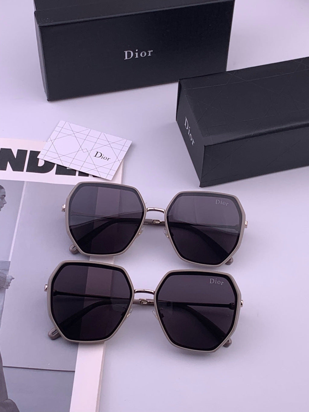 Dior CD8635 Polarized Square Brown Lens Sunglasses for Women - detail image 7