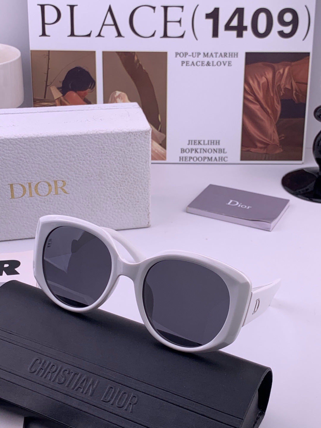 Dior CD7510 Polarized Square Gold Lens Sunglasses for Women - detail image 4