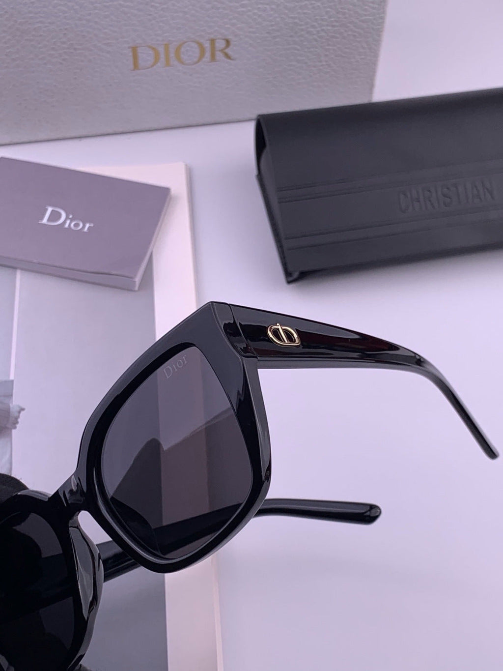 Dior CD6820 Polarized Square Black Lens Sunglasses for Women - 382362 - detail image 3