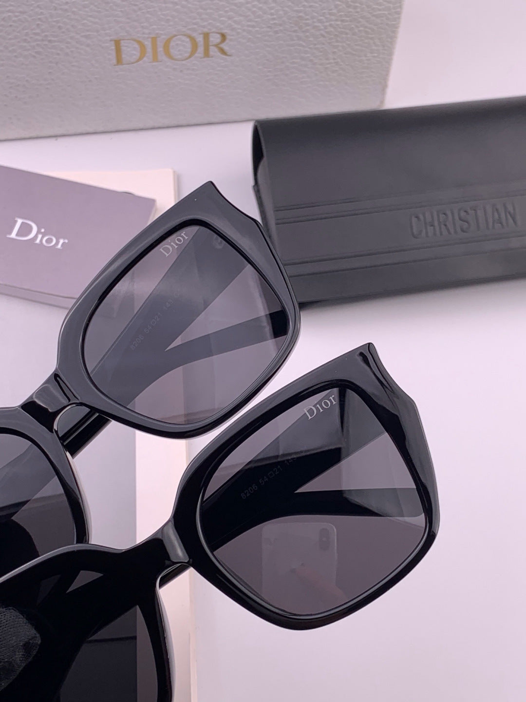 Dior CD6820 Polarized Square Black Lens Sunglasses for Women - 382362 - detail image 5