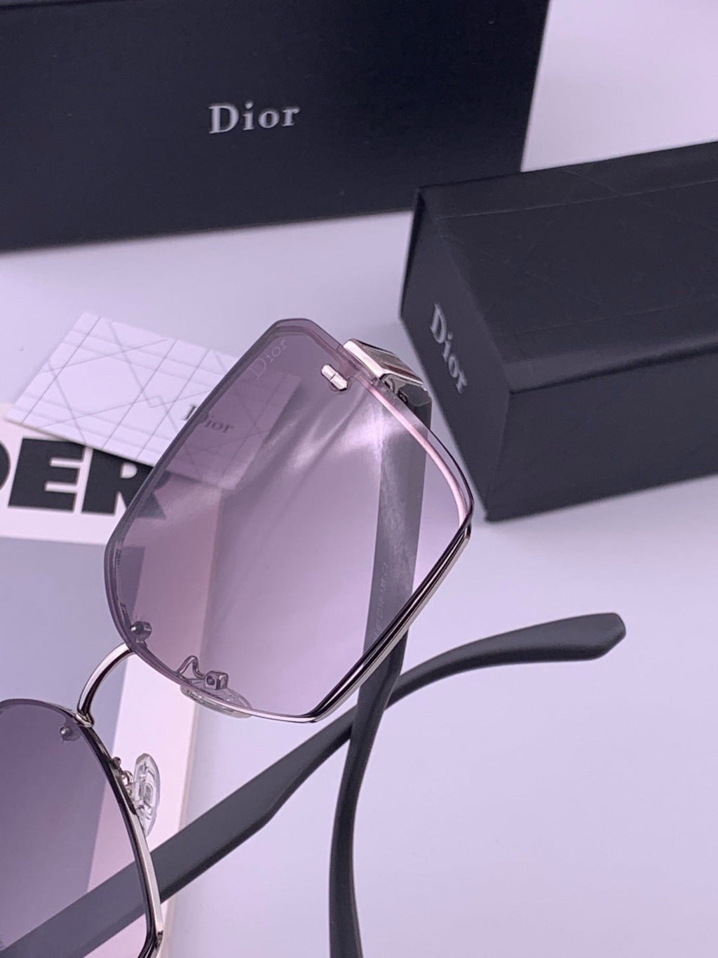 Dior CD0238 Polarized Square Brown Lens Sunglasses for Women - 382356 - detail image 5