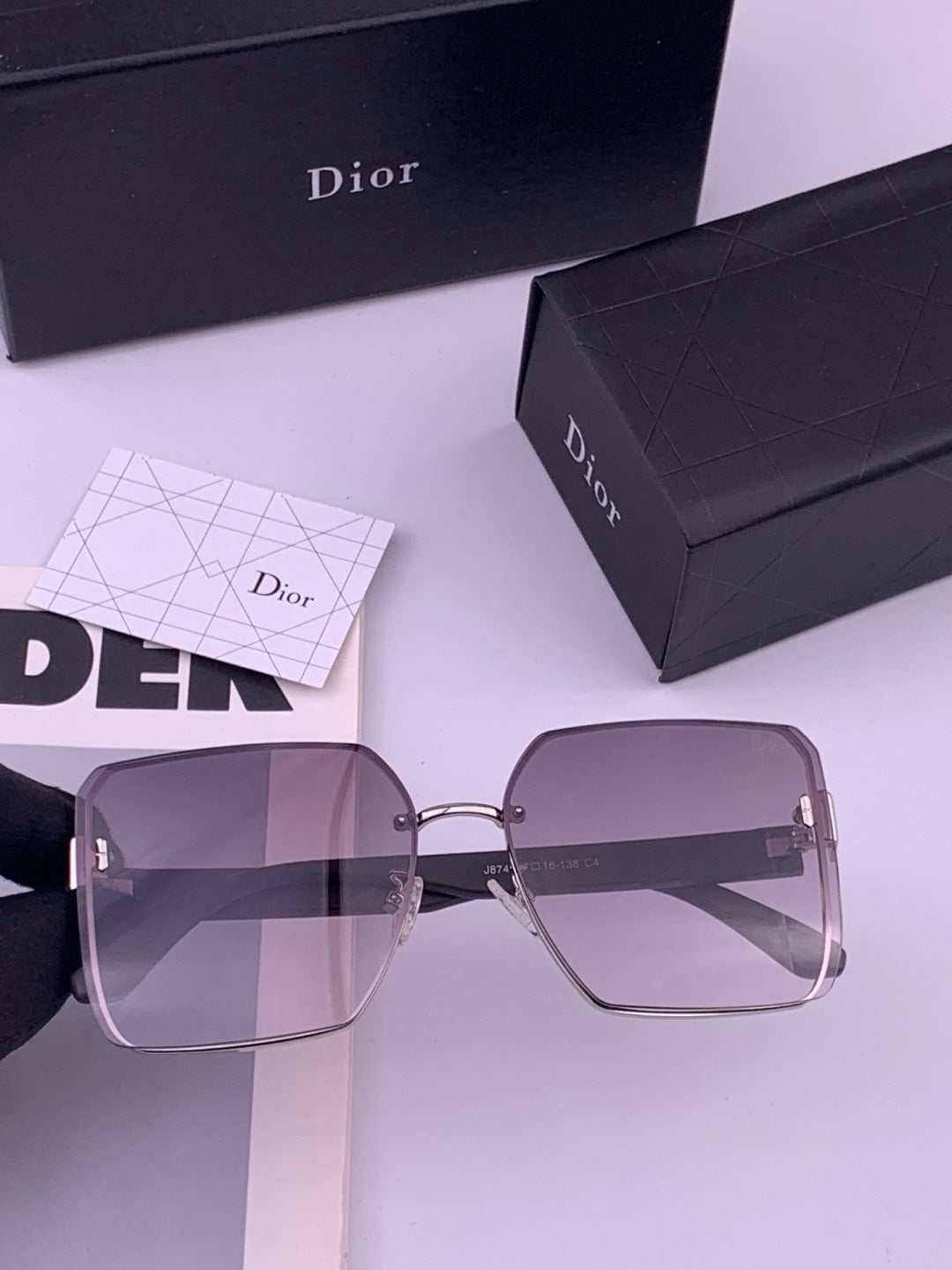 Dior CD0238 Polarized Square Brown Lens Sunglasses for Women - 382356