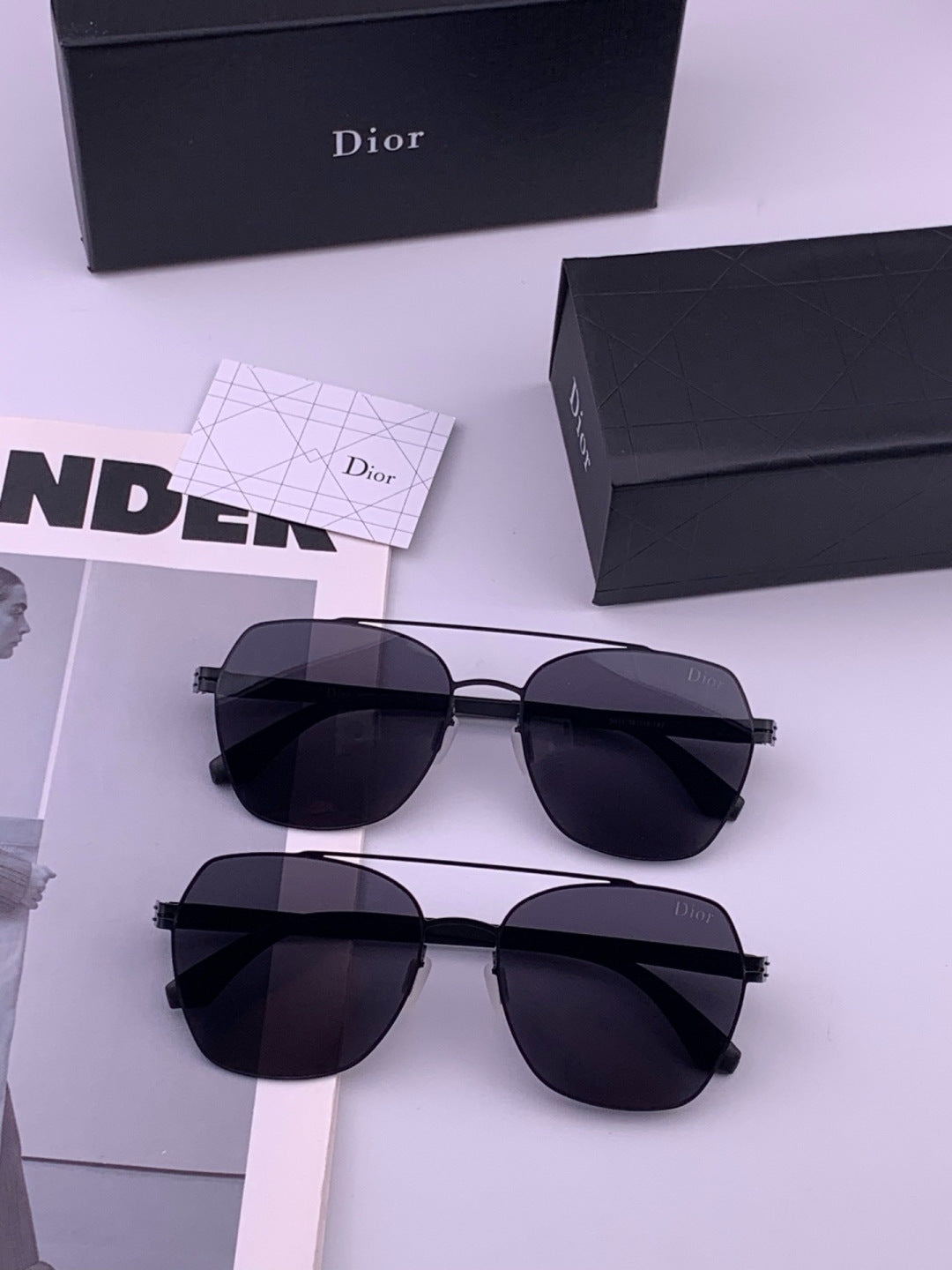 Dior Oversized Orange Lens Sunglasses for Men & Women - 382358 - detail image 6