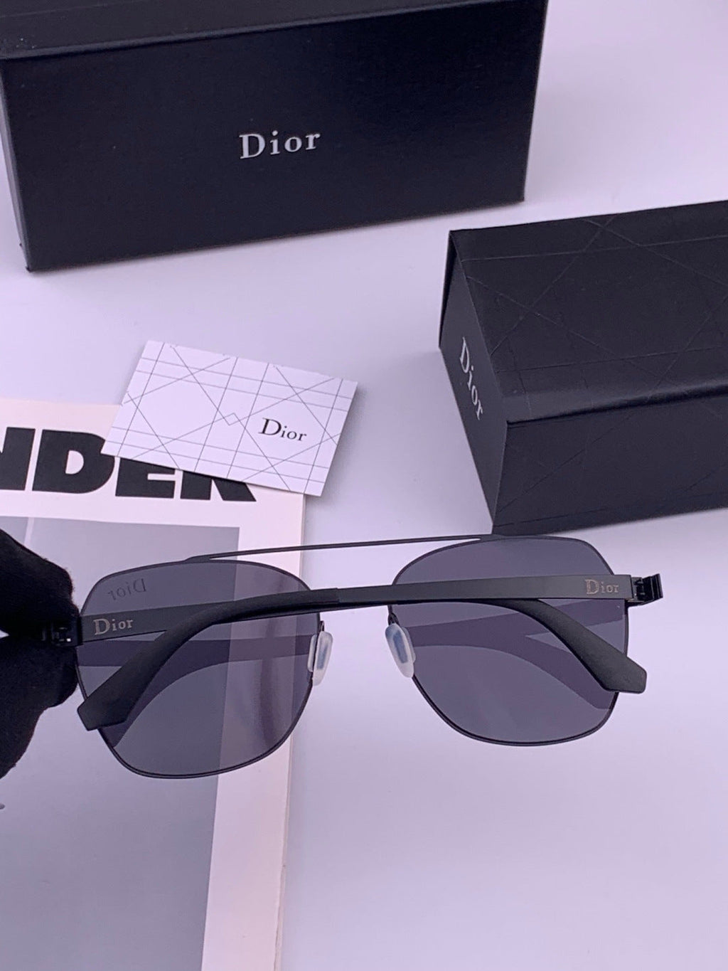 Dior Oversized Orange Lens Sunglasses for Men & Women - 382358 - detail image 5