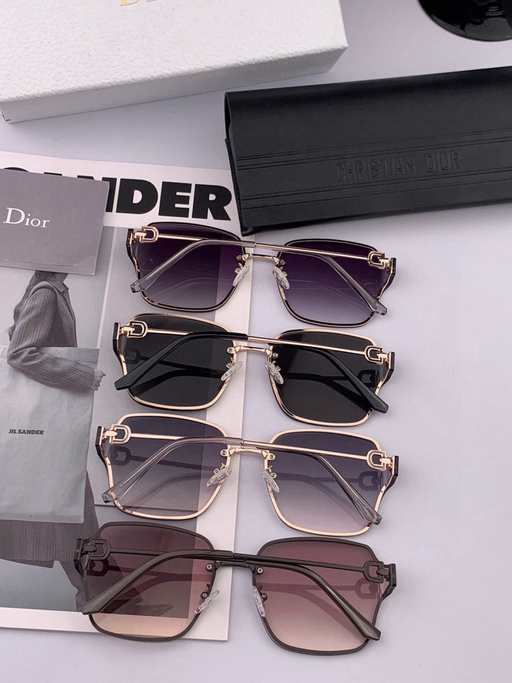 Dior CD95810 Lightweight Rimless Red Lens Sunglasses for Women - 382418 - detail image 5