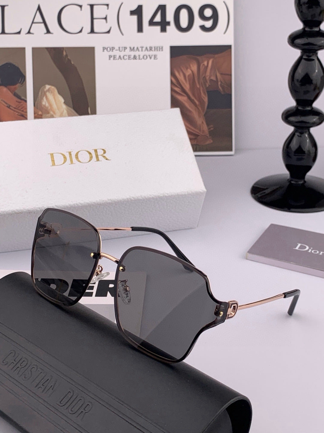 Dior CD95810 Lightweight Rimless Red Lens Sunglasses for Women - 382418 - detail image 3