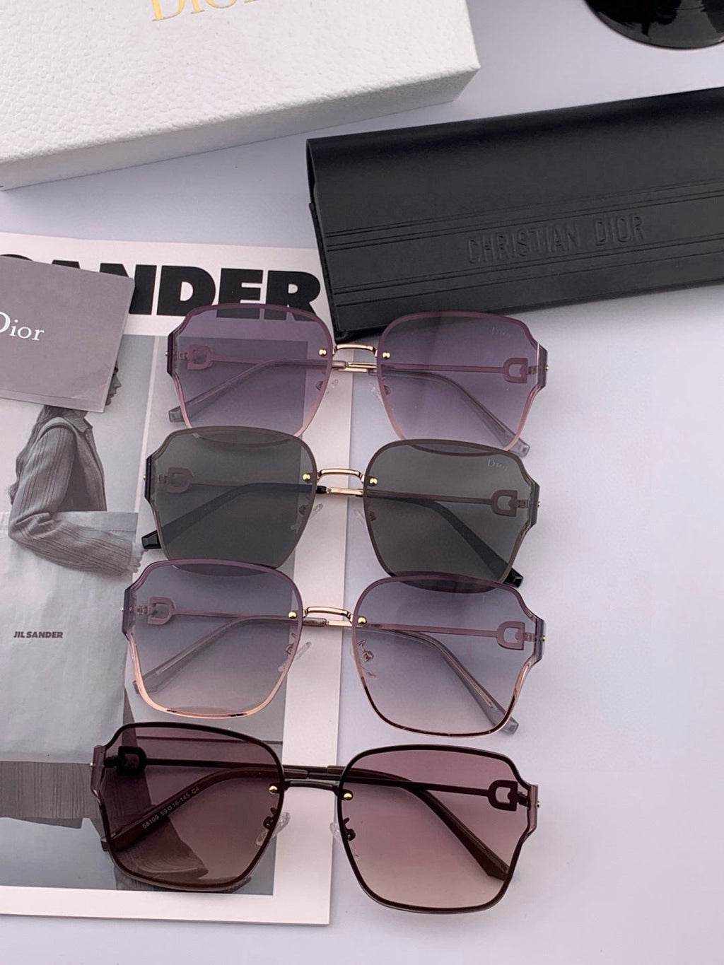 Dior CD95810 Lightweight Rimless Red Lens Sunglasses for Women - 382419 - detail image 2