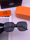 Hermès H8303 Square Black Lens Sunglasses for Men & Women - 399455