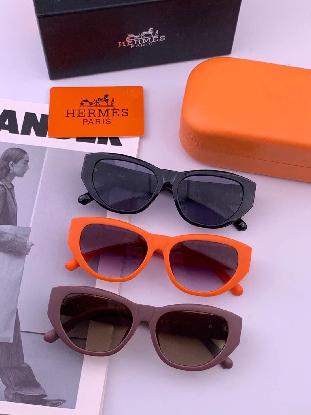 Hermès H37005 Square Black Lens Sunglasses for Men & Women - 416542 - detail image 6