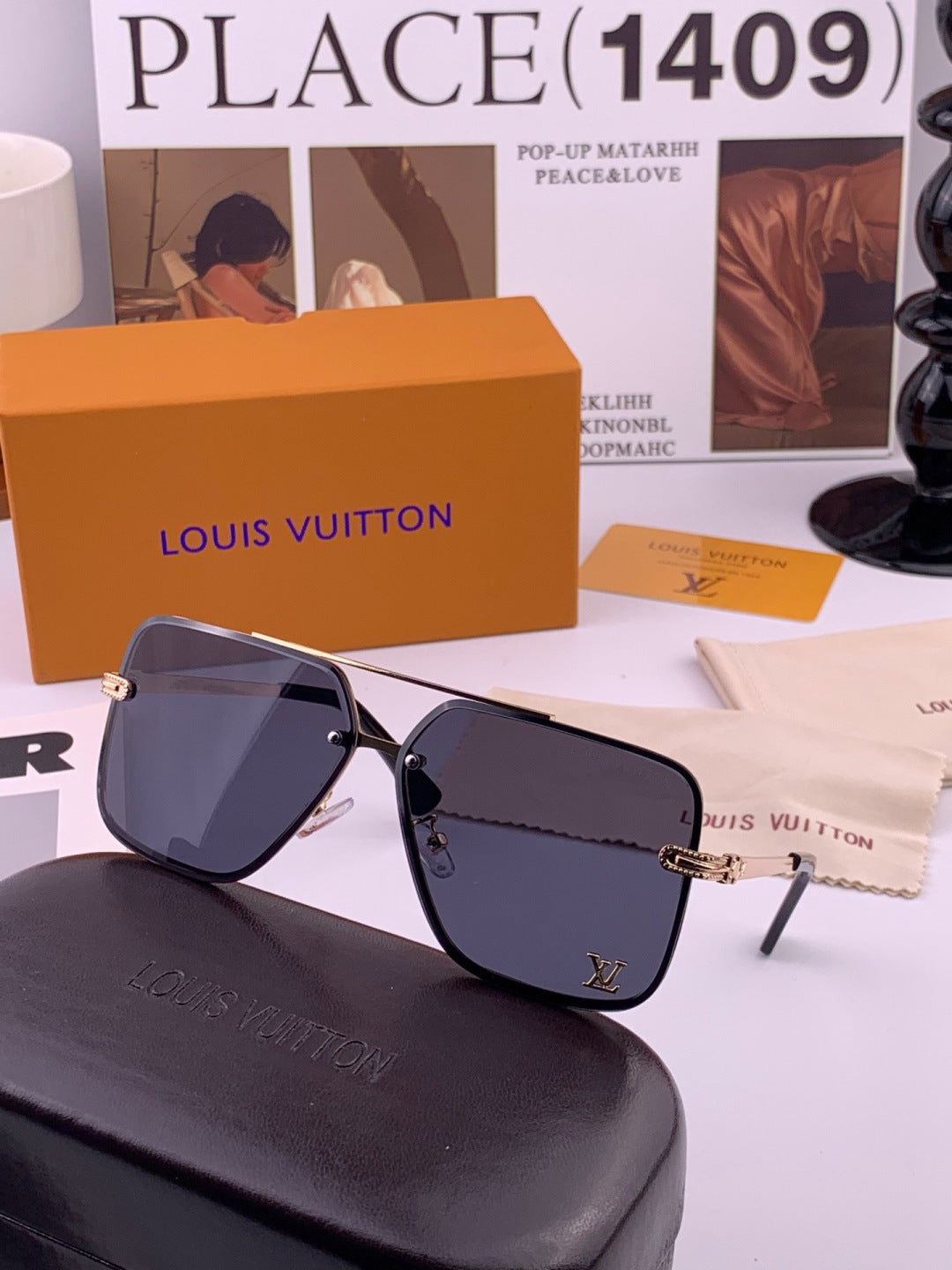 Louis Vuitton L91747 Aviator Gold Lens Sunglasses for Men & Women - 431212 - detail image 5