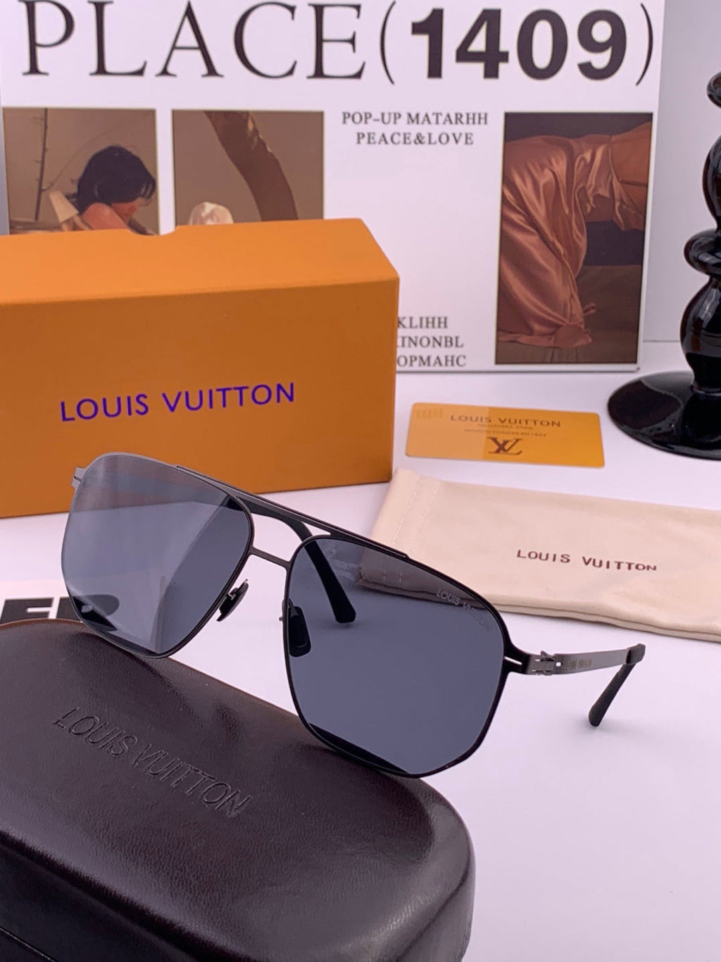 Louis Vuitton L2736 Fashion Gold Lens Sunglasses for Men & Women - detail image 4