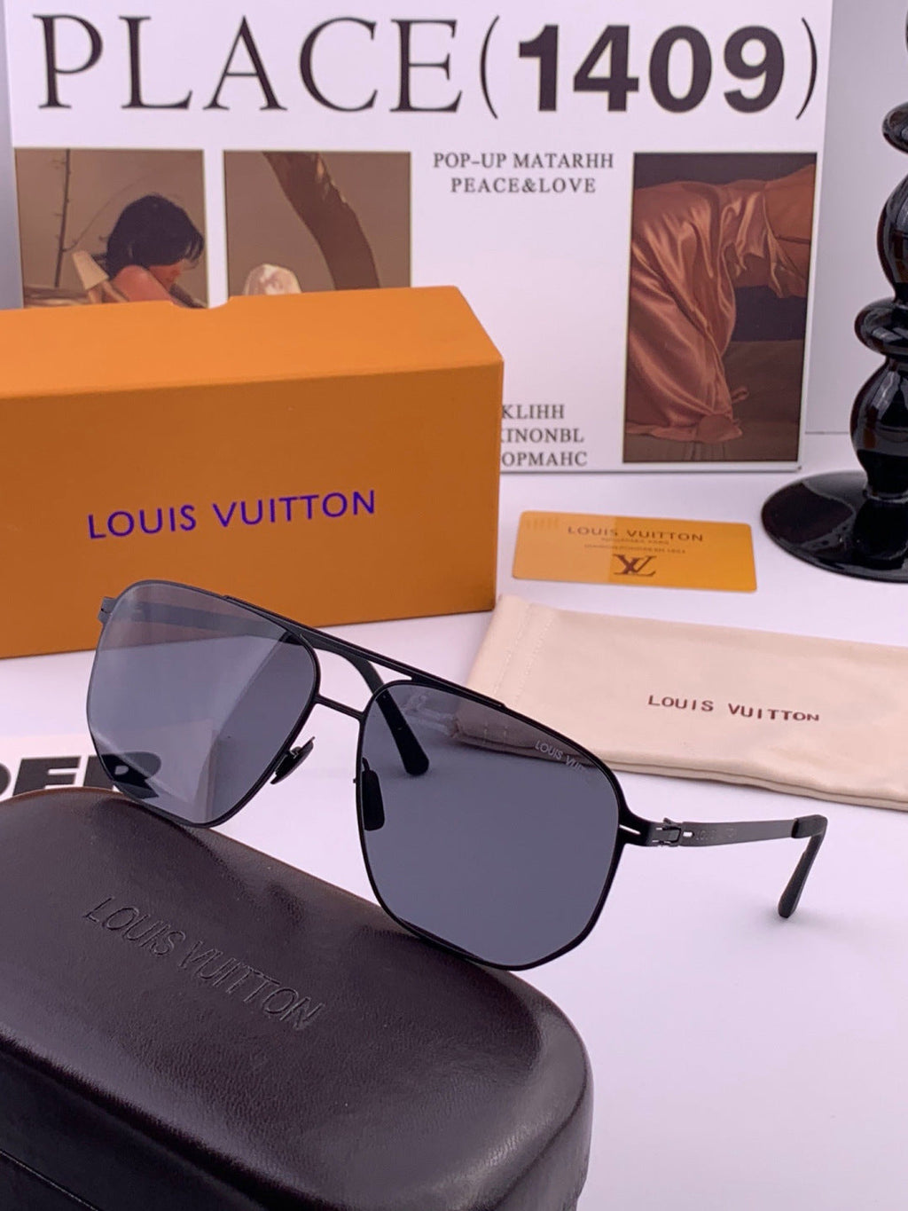 Louis Vuitton L2736 Fashion Gold Lens Sunglasses for Men & Women - detail image 3