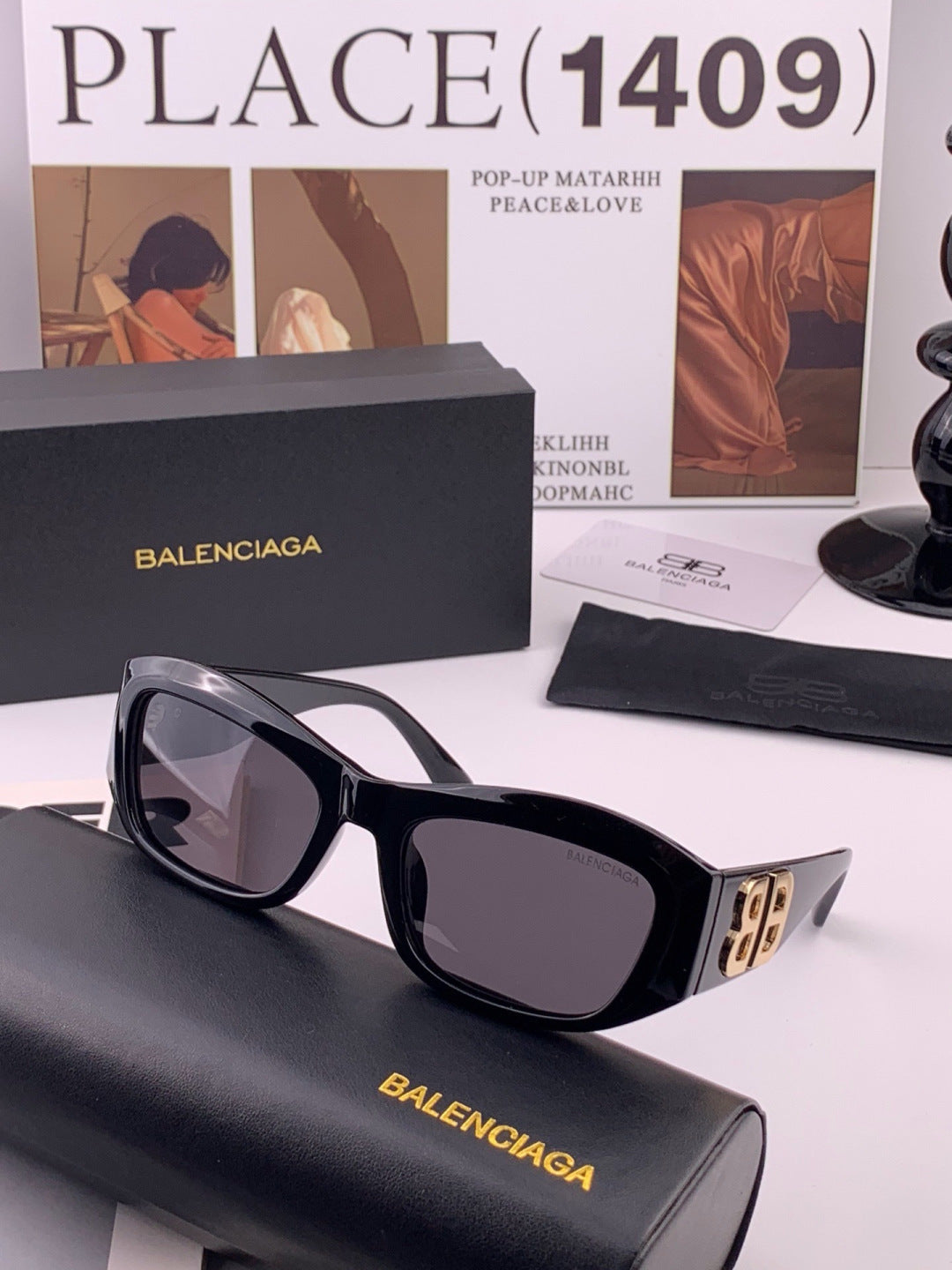 Balenciaga BL1992 Polarized Metal Fashion Pink Lens Sunglasses for Me - 432551 - detail image 4