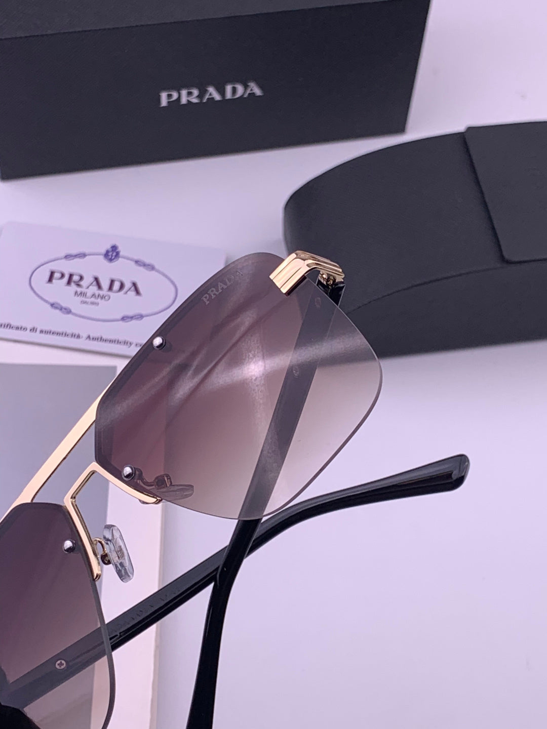 Prada Fashion Black Lens Sunglasses for Men - 449356 - detail image 4