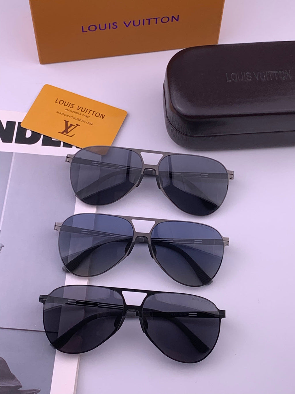 Louis Vuitton L199 Fashion Gold Lens Sunglasses for Men & Women - 448498 - detail image 8