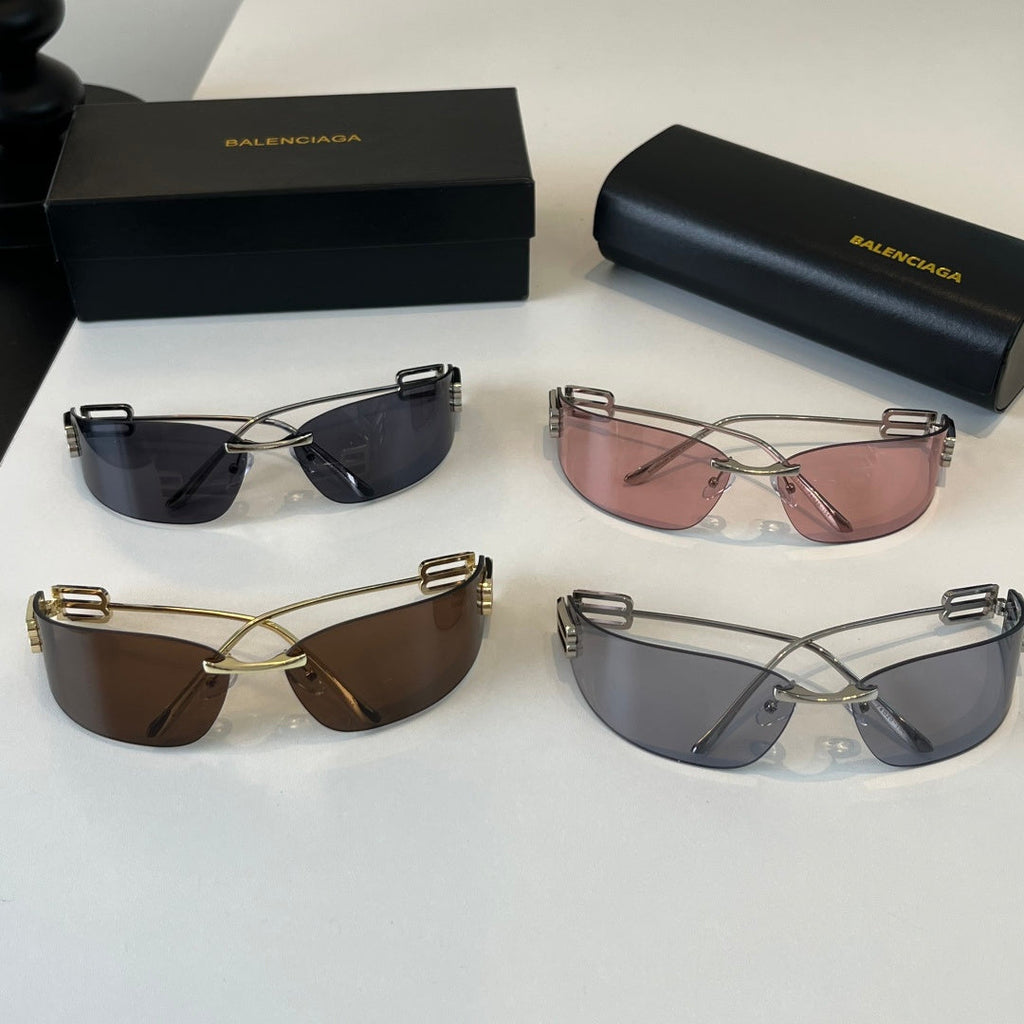 Balenciaga Rectangular Brown Lens Sunglasses for Men & Women - 466017 - detail image 9