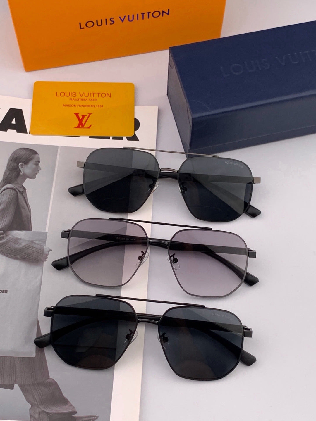 Louis Vuitton L88903 Polarized Aviator Gold Lens Sunglasses for Men - detail image 4