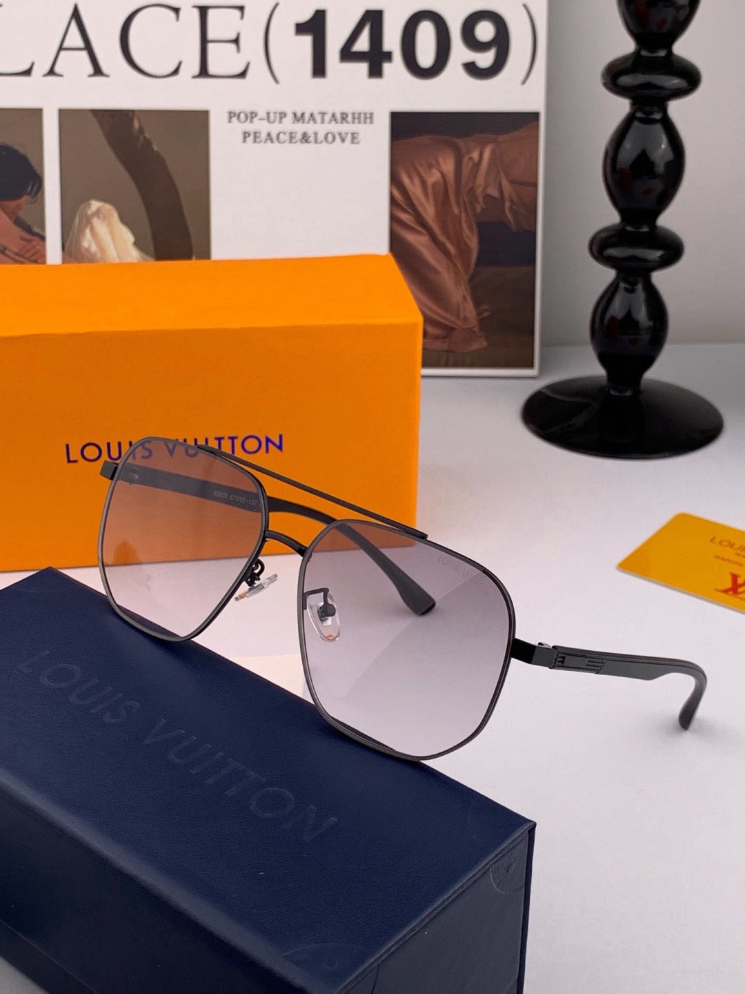 Louis Vuitton L88903 Polarized Aviator Gold Lens Sunglasses for Men - detail image 2