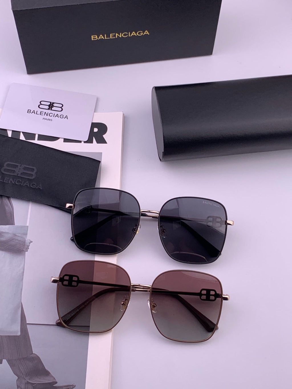 Balenciaga BL7192 Metal Fashion Black Lens Sunglasses for Men & Women - detail image 5