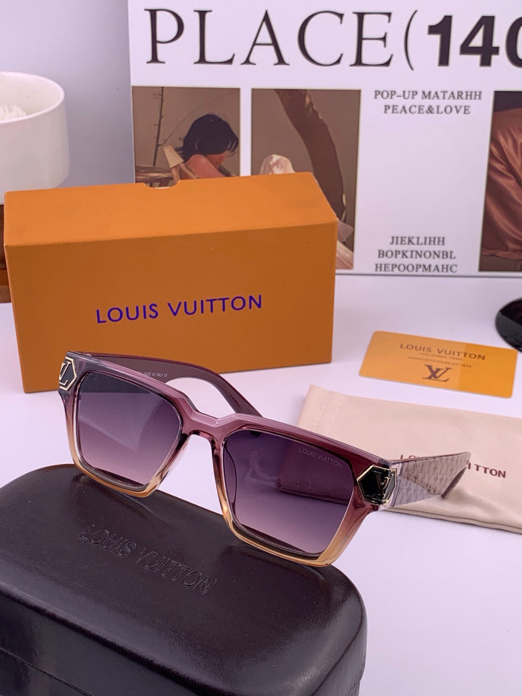 Louis Vuitton Fashion Gold Lens Sunglasses for Men & Women - detail image 4