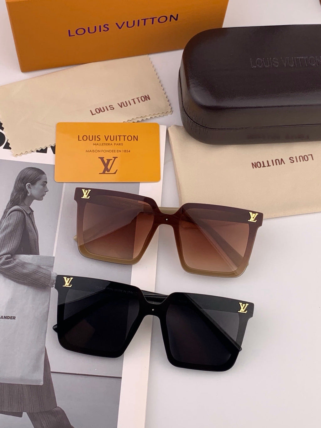 Louis Vuitton L6006 Oversized Red Lens Sunglasses for Men & Women - detail image 8